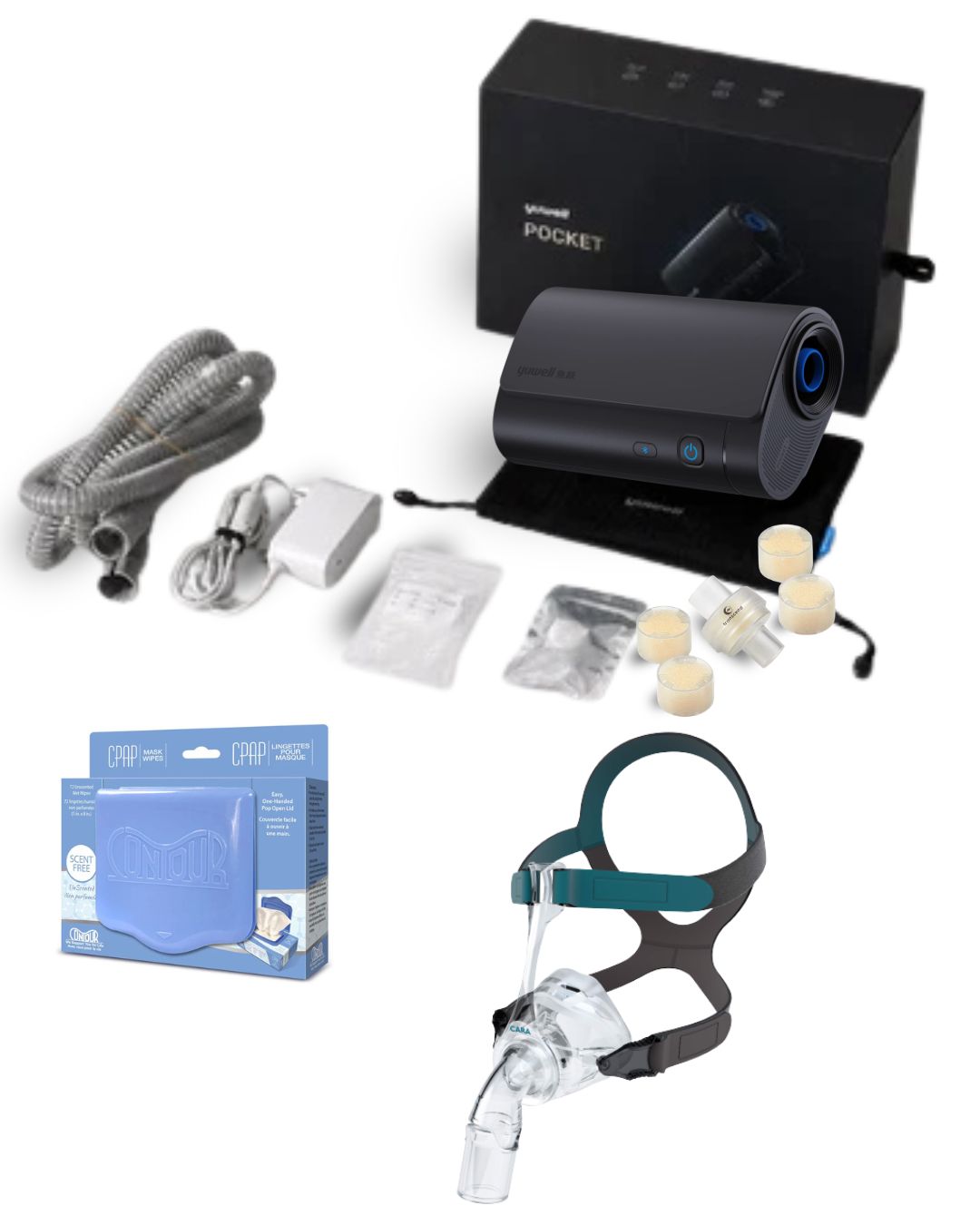 Yuwell Pocket-X Travel CPAP Bundle + Lowenstein CARA Nasal Mask