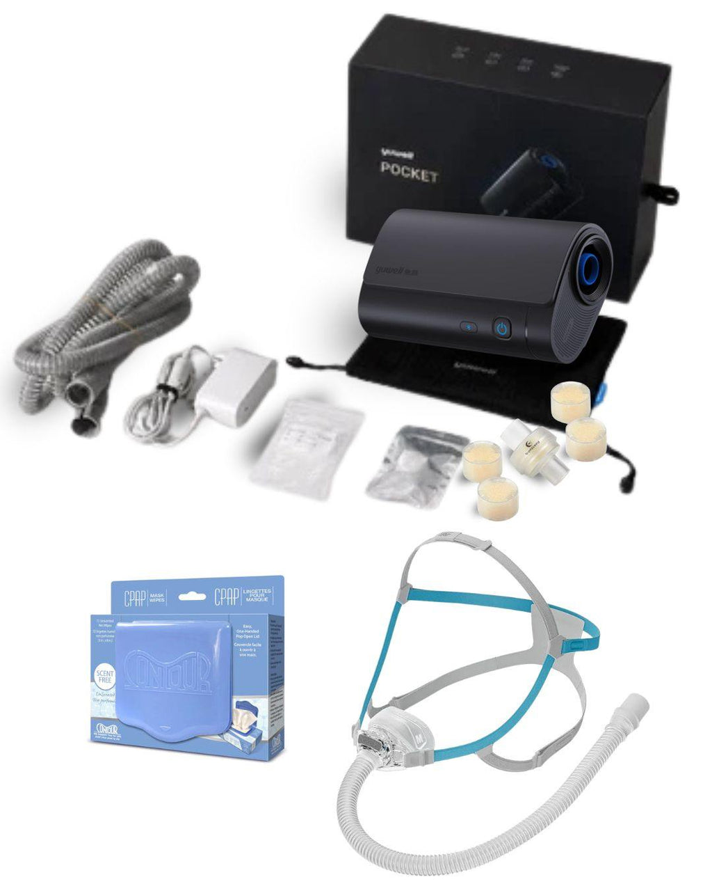 Yuwell Pocket-X Travel CPAP Bundle + F&P Nova Nasal Fit Pack
