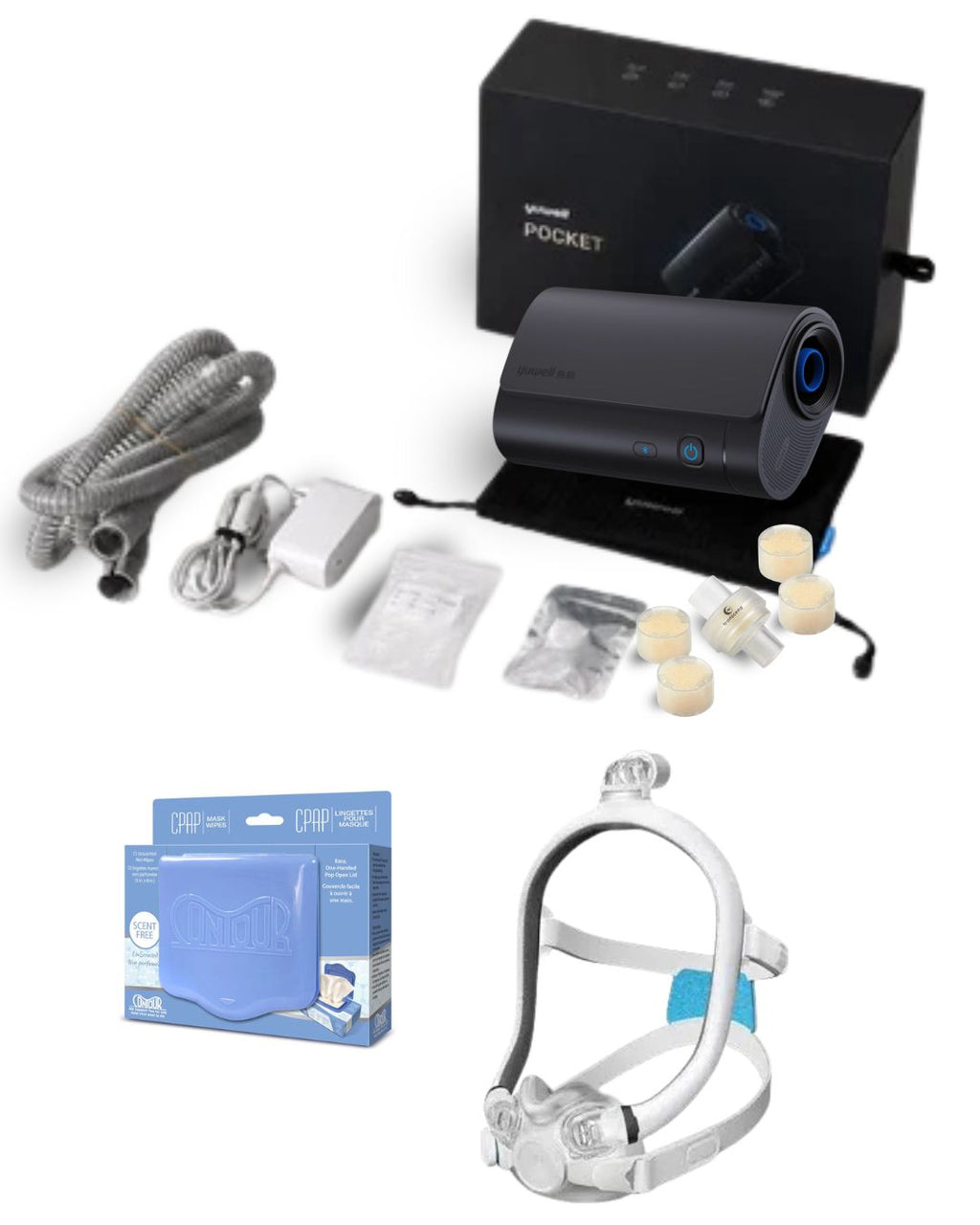 Yuwell Pocket-X Travel CPAP Bundle + ResMed AirTouch F30i