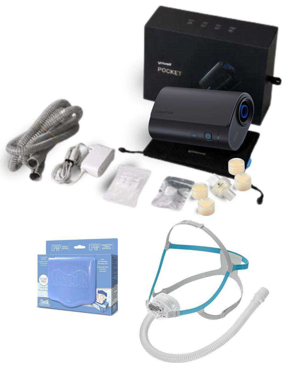 Yuwell BreathCare 3 APAP travel bundle with F&P Nova Nasal mask